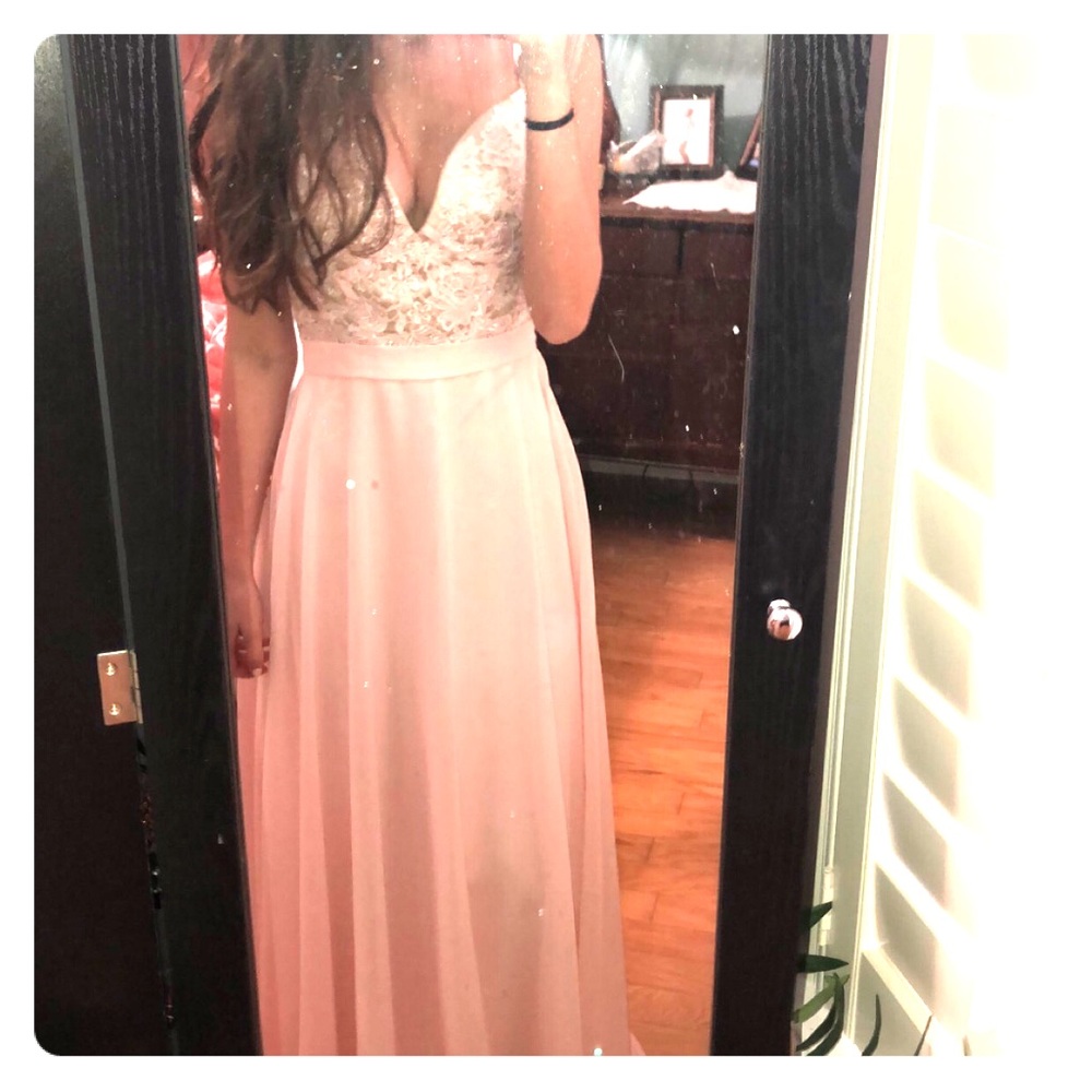 Light pink long formal dress